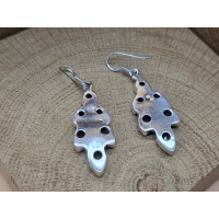 Echt zilveren oorbel hangers Amethist